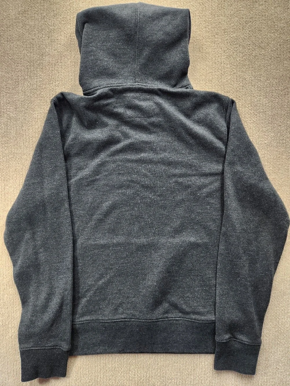 J.CREW Vintage Fleece Men's M Gray Solid Fleece Pullover Hoodie Pockets